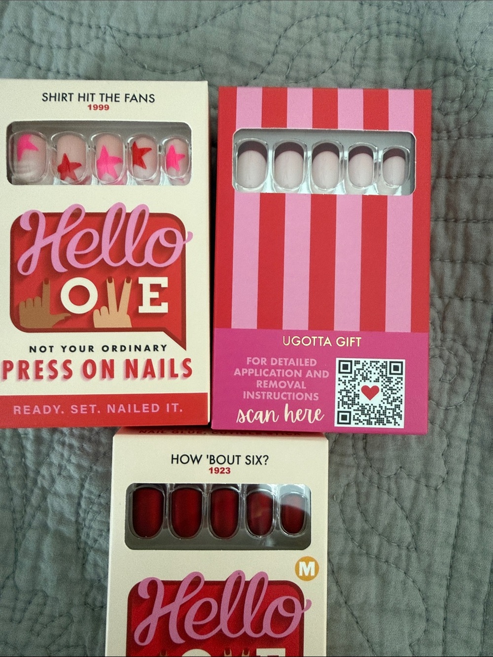 Hello OVE Press-On Nails - Assorted Pink & Red Styles